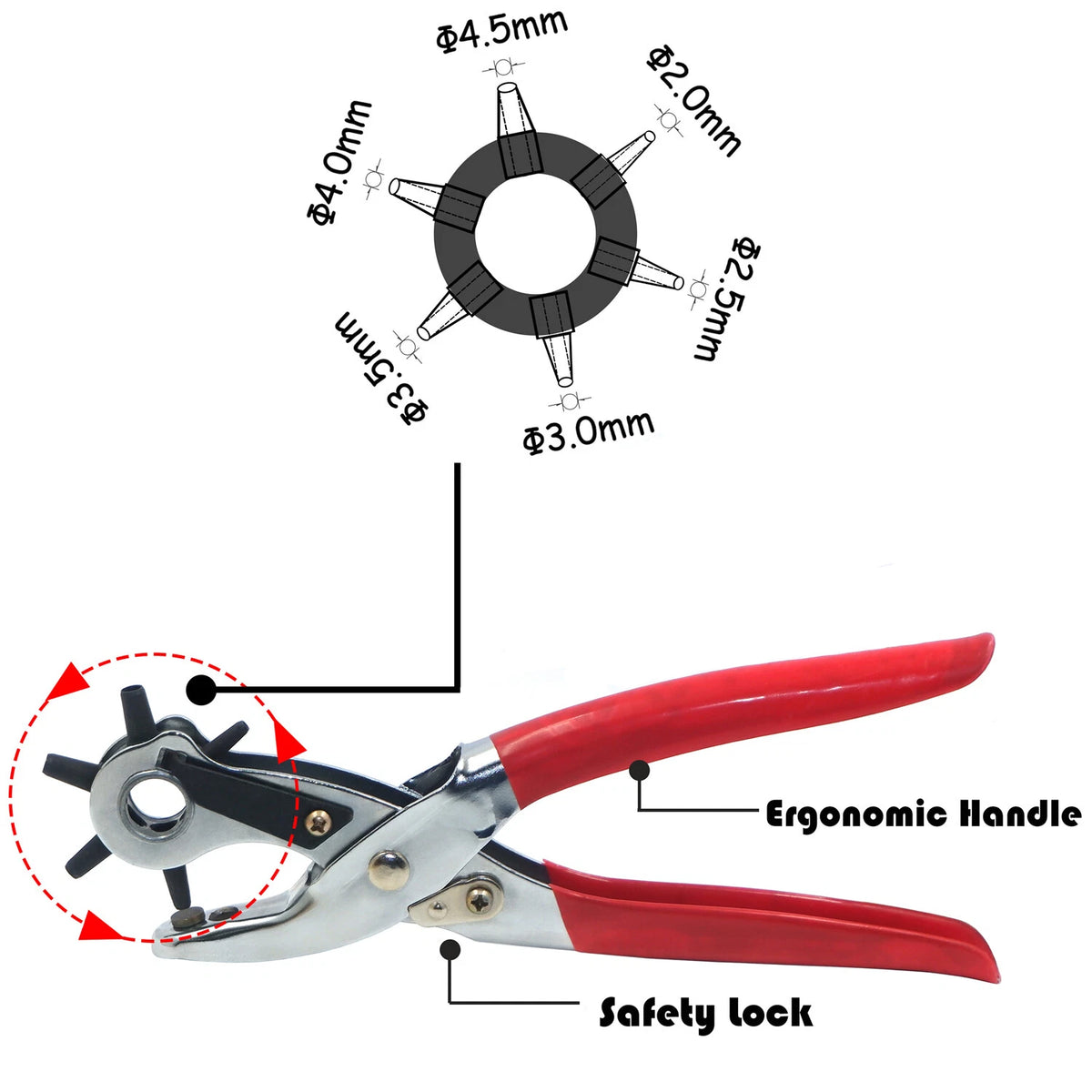 Leather Hole Punch Pliers for Heavy Duty Use