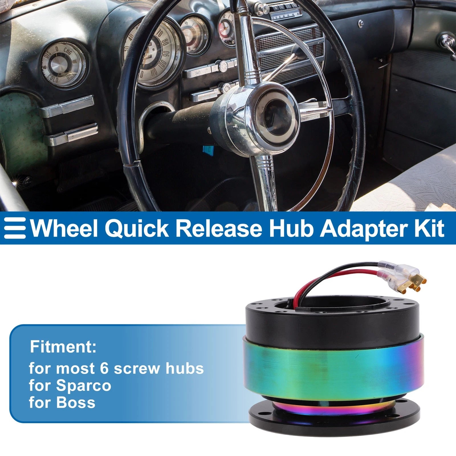 Steering Wheel Quick Release Hub Adapter 12 Hole for Universal Fit