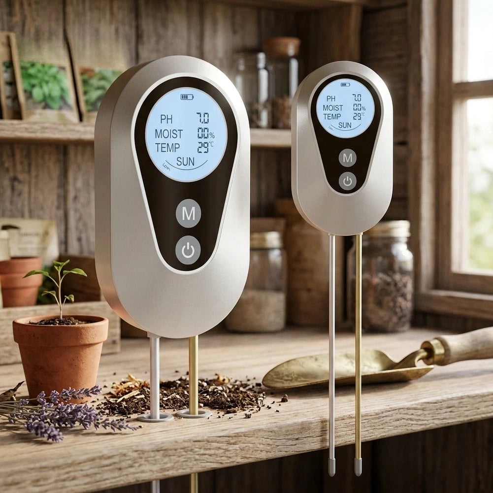 4-in-1 Soil Tester with LCD Readout for Garden Use