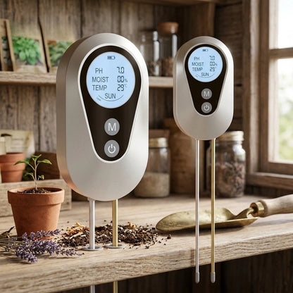 4-in-1 Soil Tester with LCD Readout for Garden Use