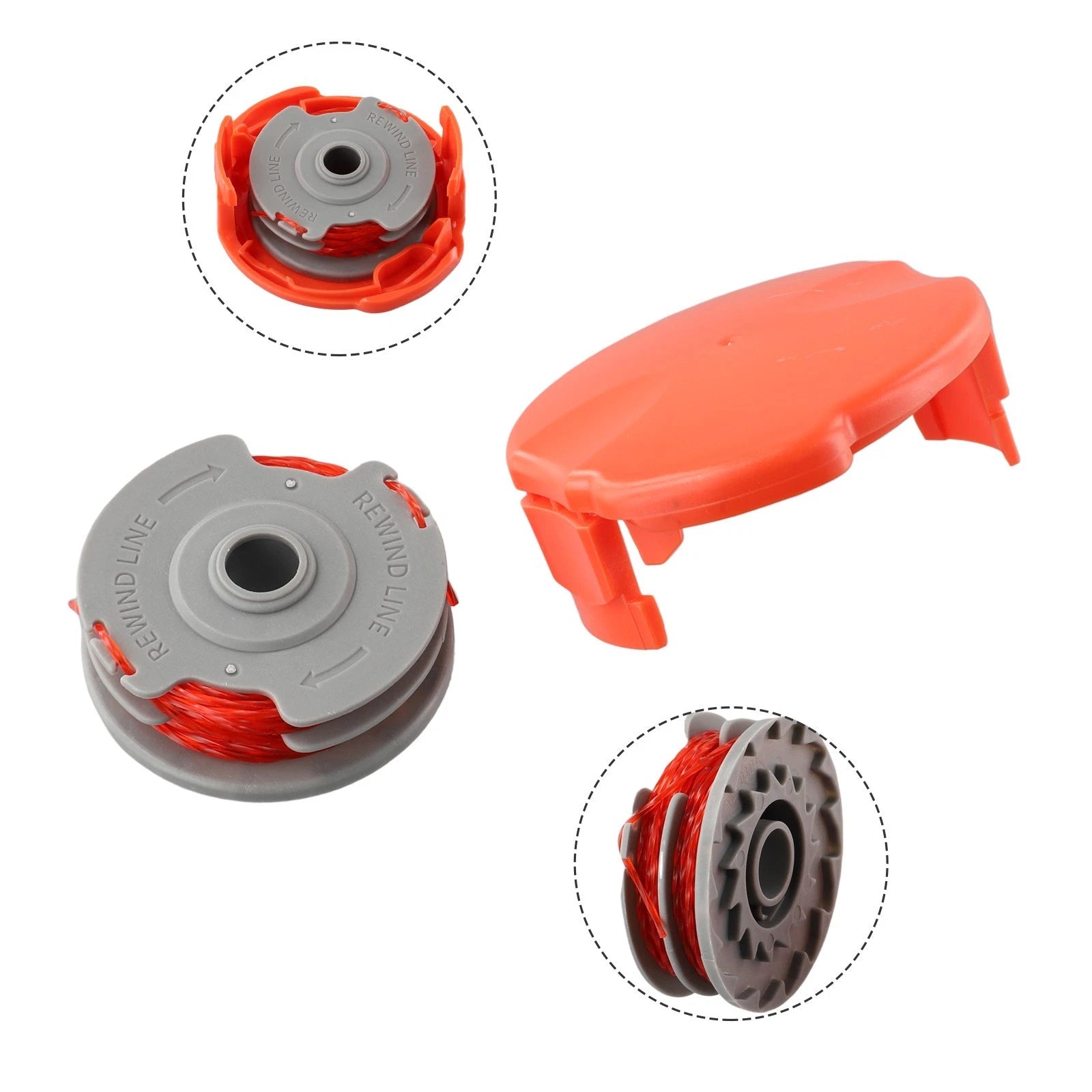 Double Autofeed Spool & Line & Cap Cover for Flymo Trimmers (FLY021, FLY060)