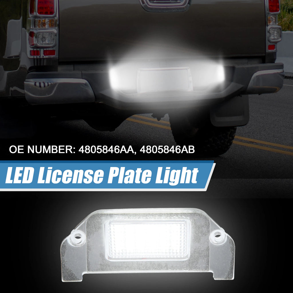 White LED License Plate Light Assembly for Dodge Dart (2013–2016) 4805846AA 2835SMD