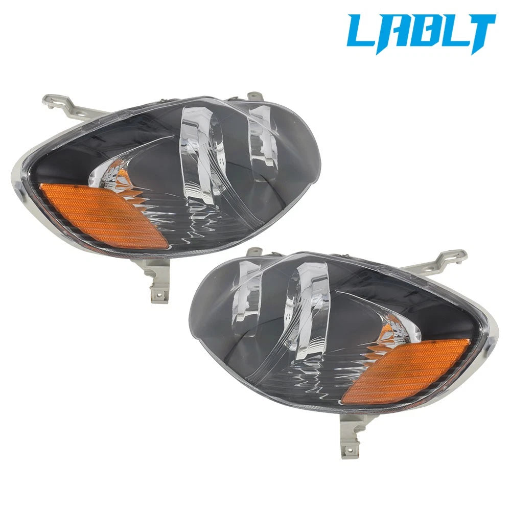 2X Halogen Headlights for Toyota Corolla (2003–2008) - Black