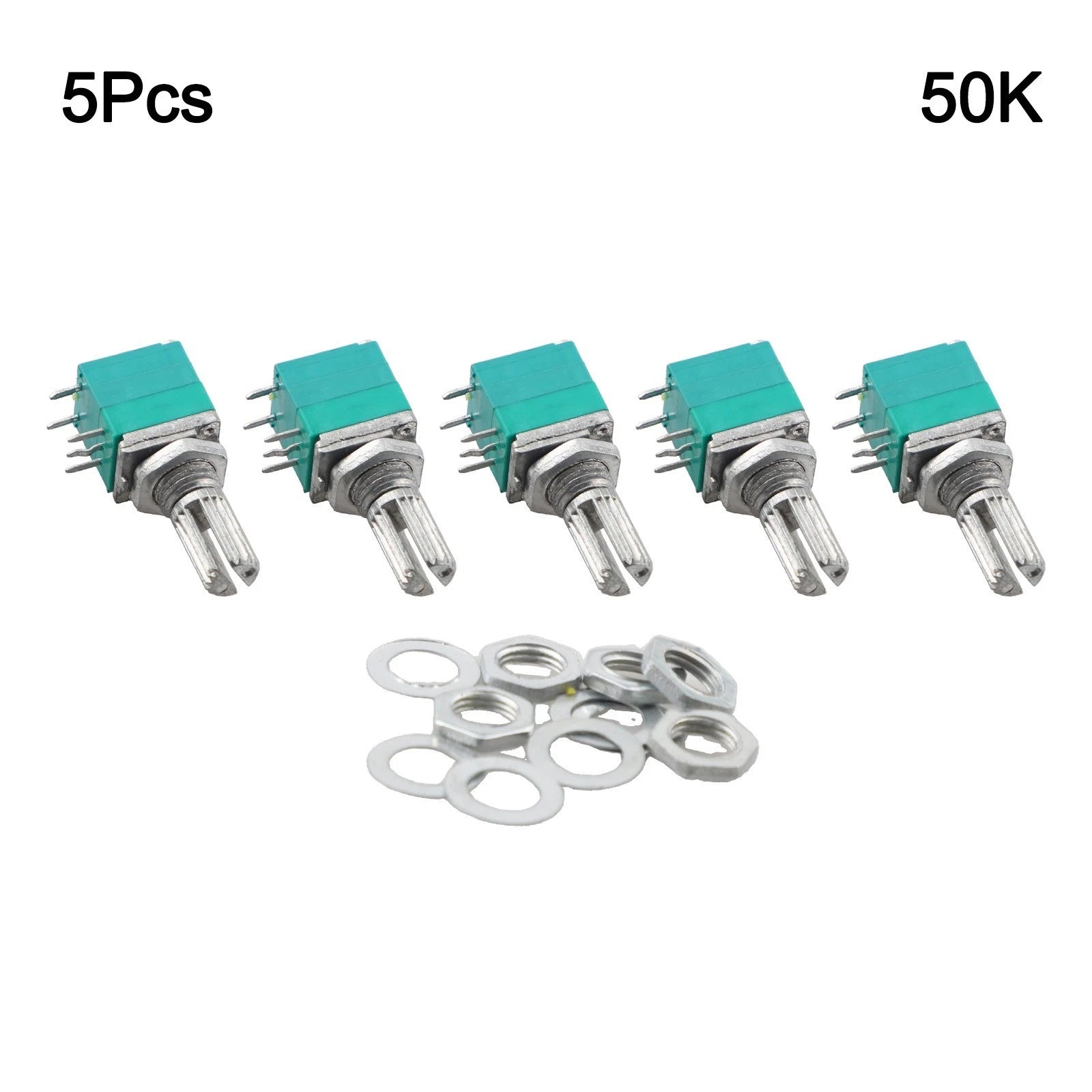5PCS RV097NS 5PIN Sealing Potentiometer with Switch B1K