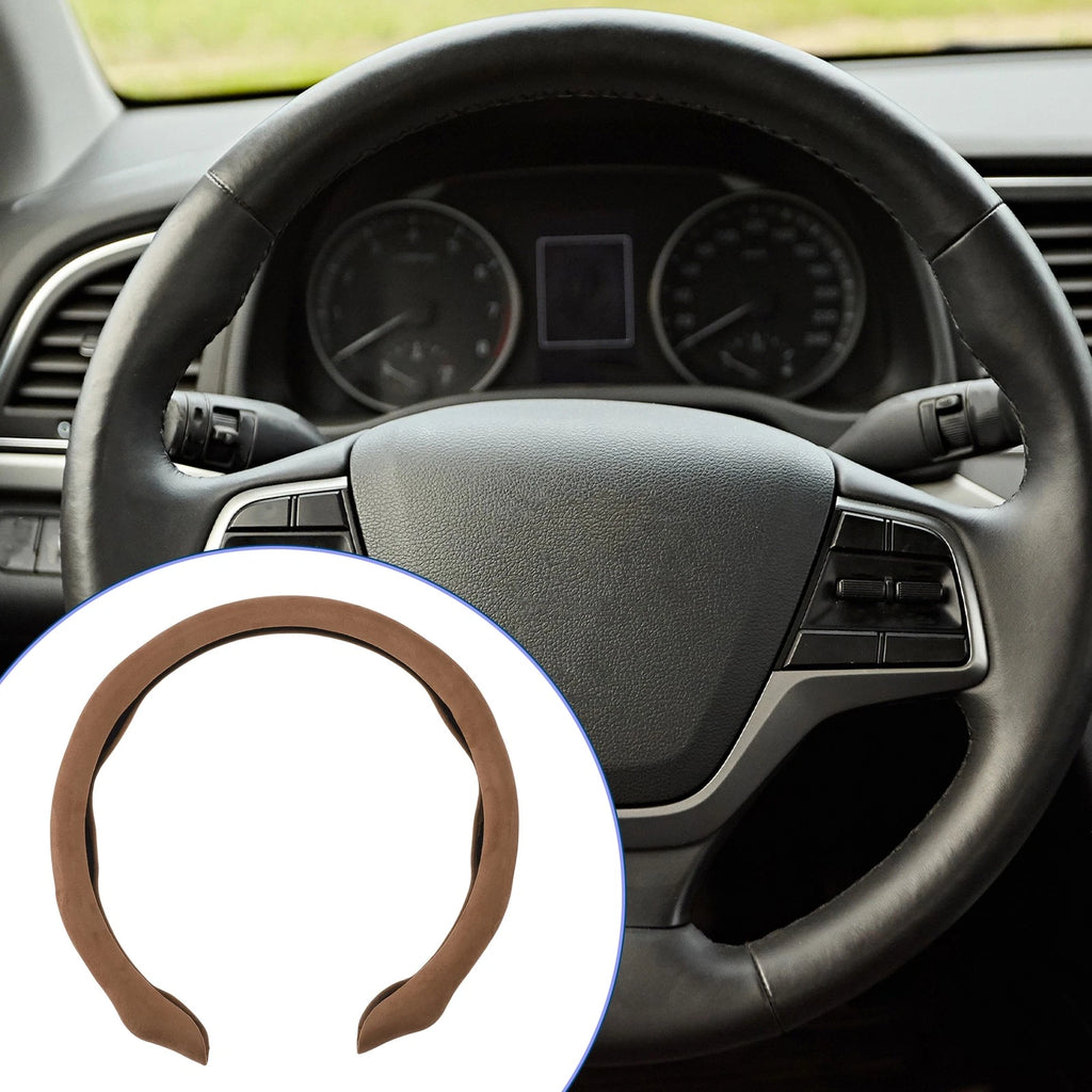 Steering Wheel Cover for Car (14.96", Coffee Color)