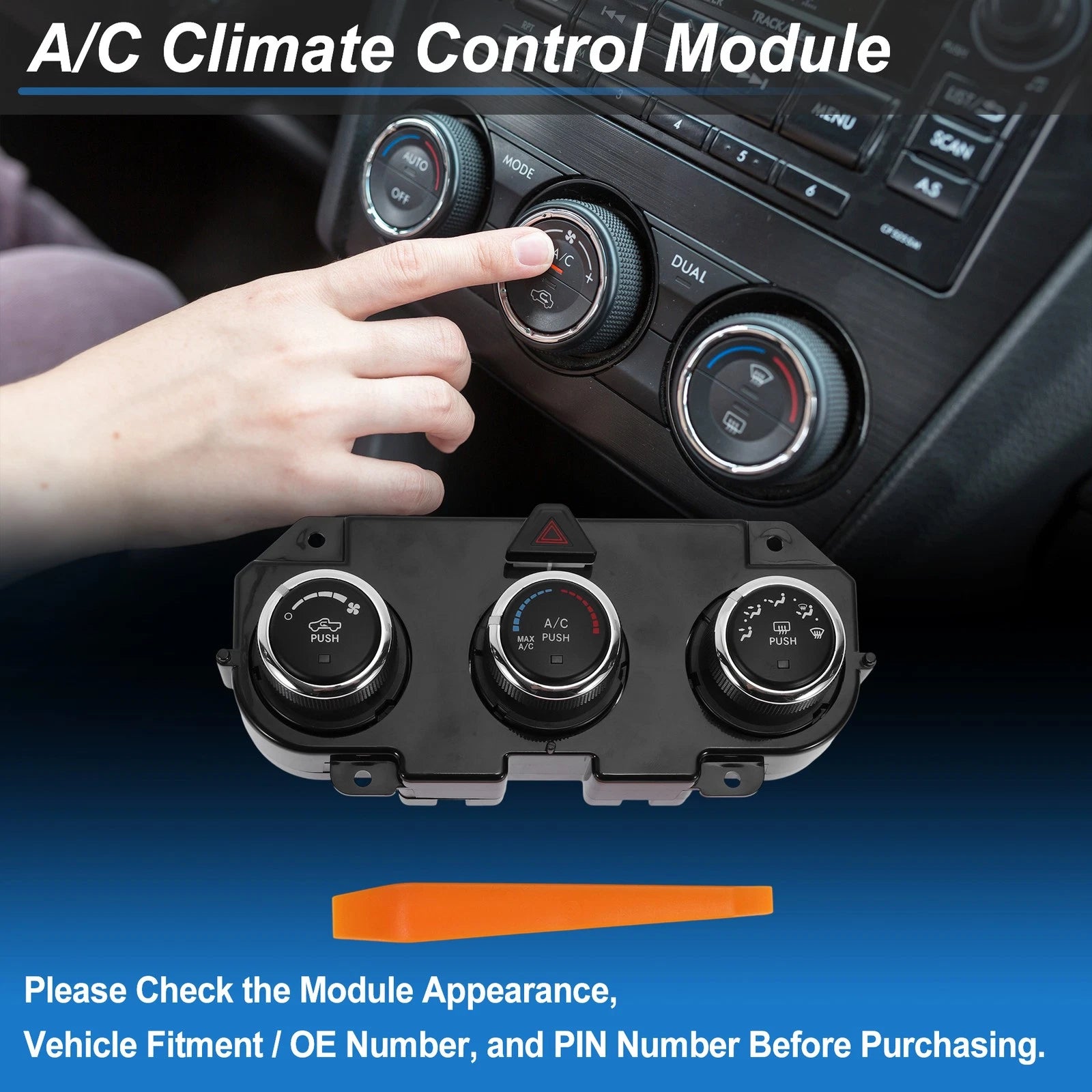 A/C Heater Climate Control Switch Module Panel for Dodge Ram (2013–2018)