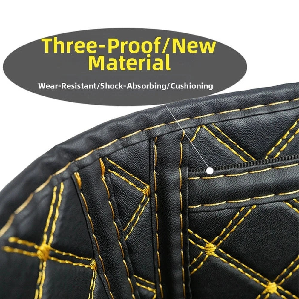 Motorcycle Seat Cushion for Filano125 (30x30x6cm, Black PU Leather)