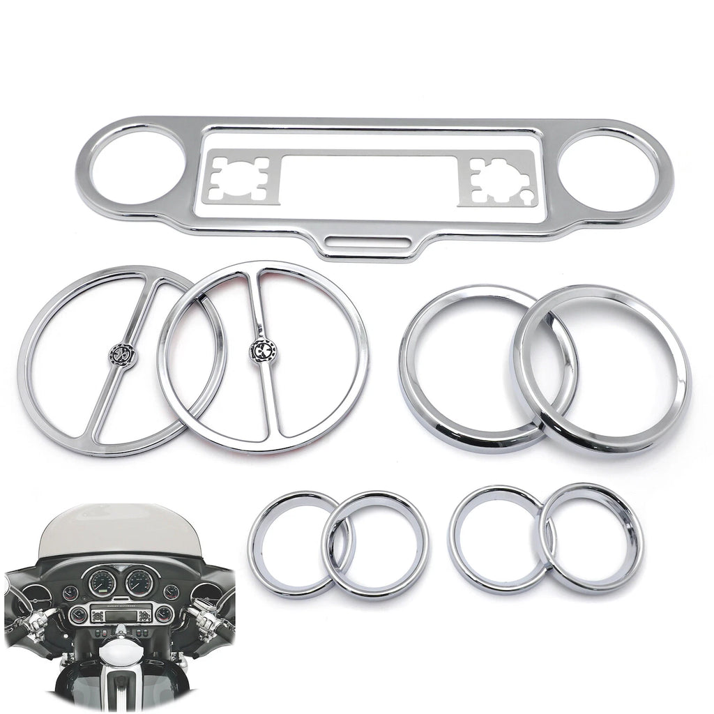 Chrome Skull Inner Fairing Trim Kit for Harley Electra Glide/Street Glide (2006–2013)