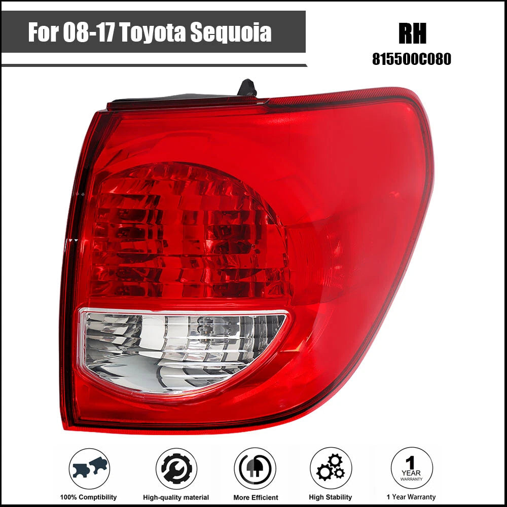 Tail Light Assembly for Toyota Sequoia (2008–2017) - Halogen, Right Side