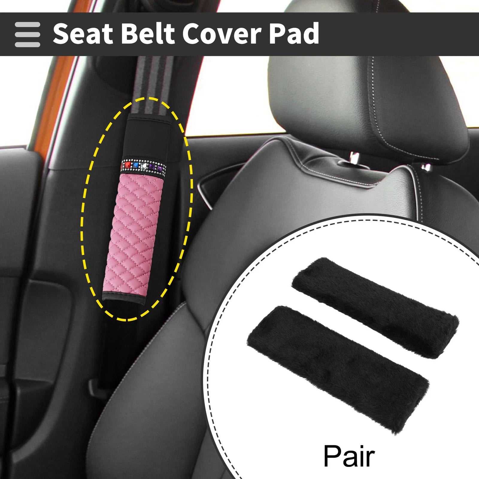 Seat Belt Cover Pad for Universal Fit (23.5cm, 1 Pair)