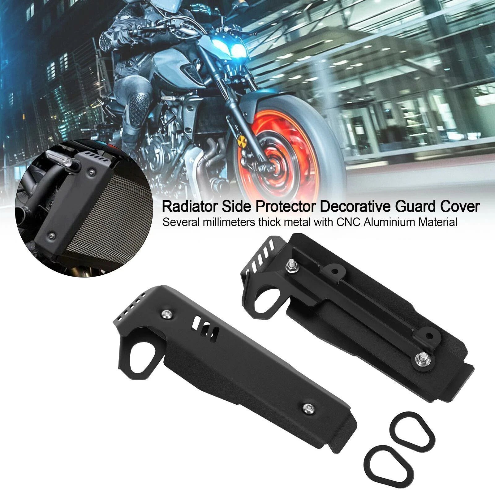 Radiator Side Protector Guard Cover for Yamaha MT-07 FZ-07 (2021–2022) Black T9
