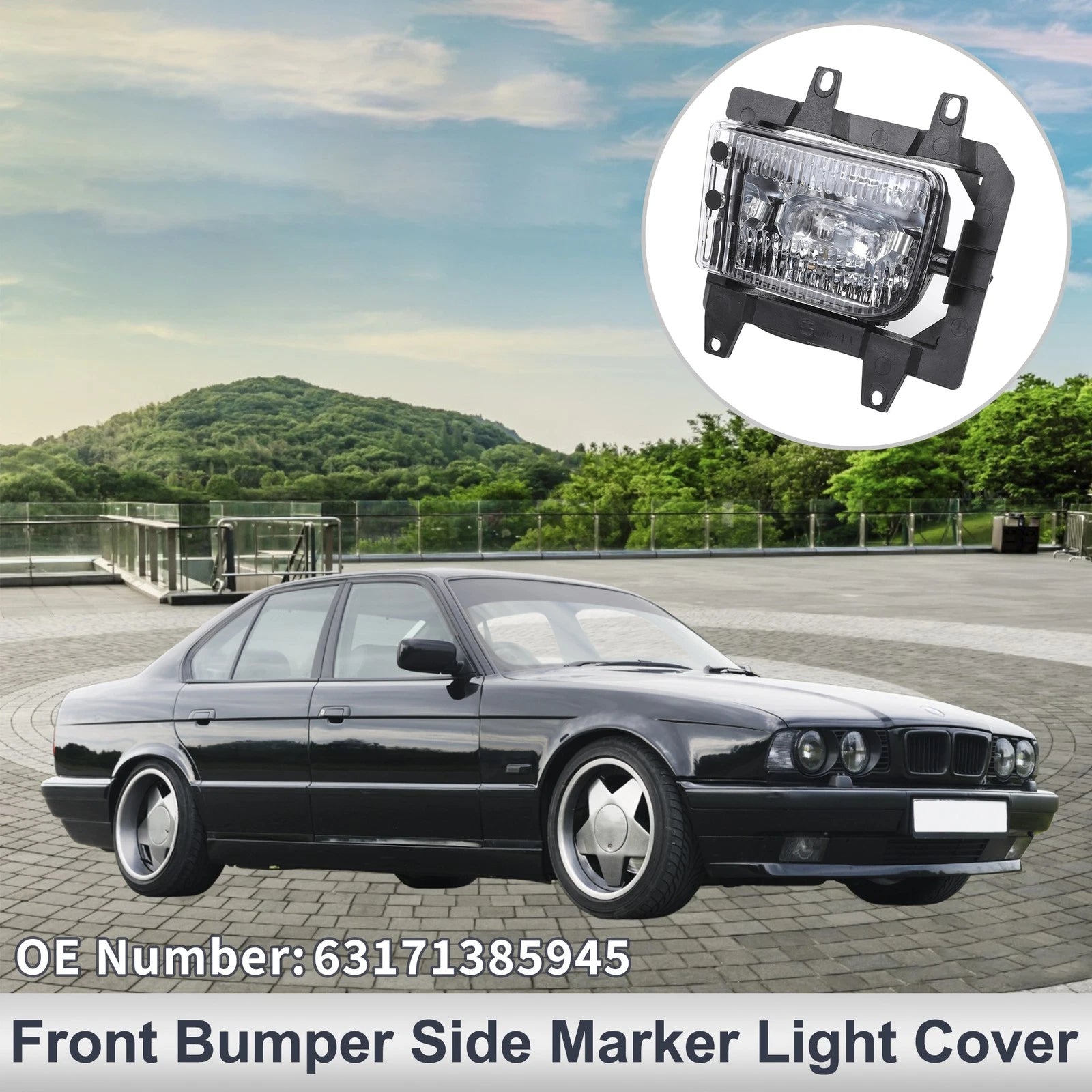 Left Front Bumper Side Marker Light Cover Replacement for BMW E30 (1984–1994)