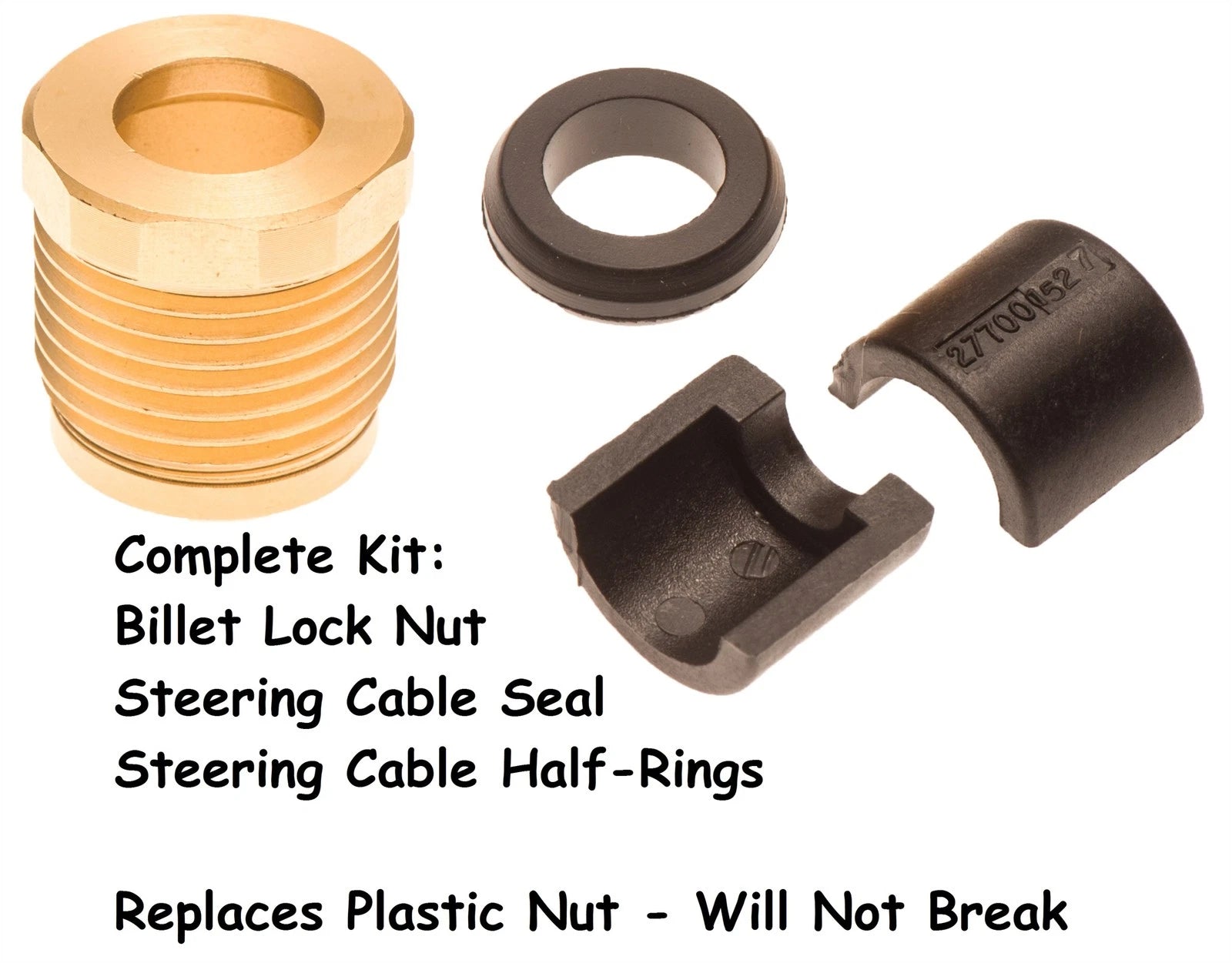 Steering Cable Billet Lock Nut Seal & Half Ring Kit for Sea Doo (N/A) 277001729 277001527