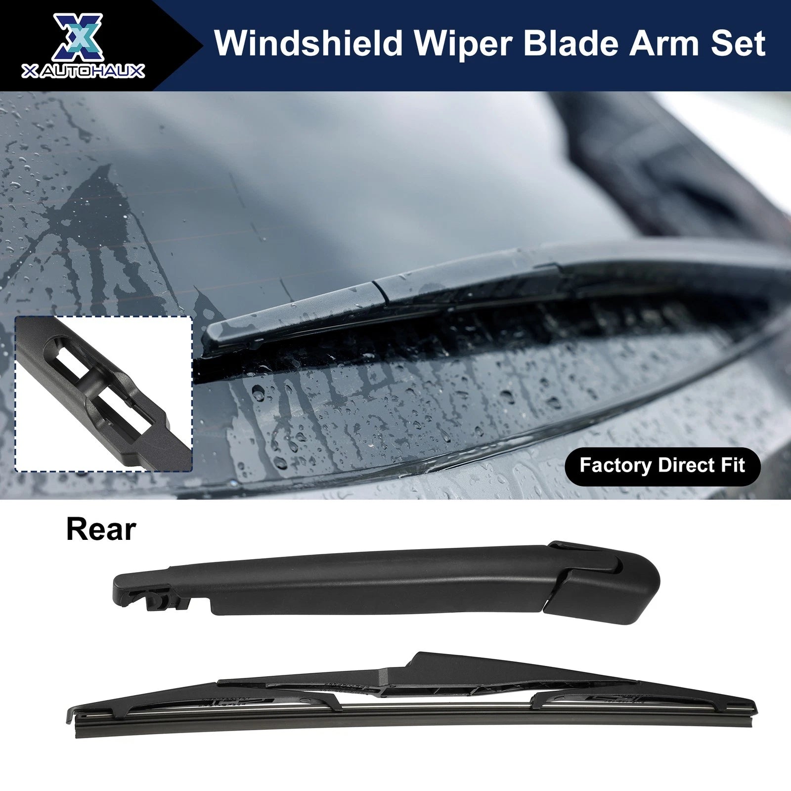 Rear Windshield Wiper Blade Arm Set Replacement for Hyundai Santa Fe DM (2019–2023)