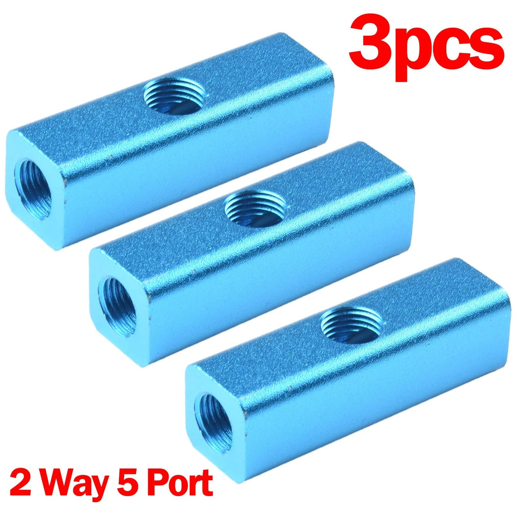 3X 5 Port Hose Inline Manifold Block Splitter for Pneumatic Compressor