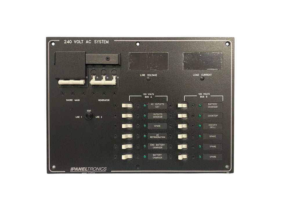 Paneltronics 240 Volt AC Switch Panel with Digital Volt & Ammeter for