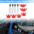 Spark Plug Wire Loom Separators Set for Chevy Ford 7mm 8mm 9mm (Red)