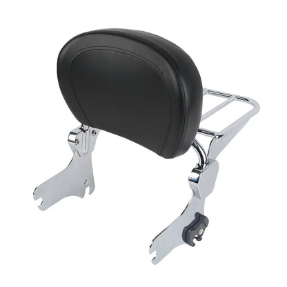 Chrome Detachable Backrest Sissy Bar Luggage Rack for Harley Touring (1997–2008)