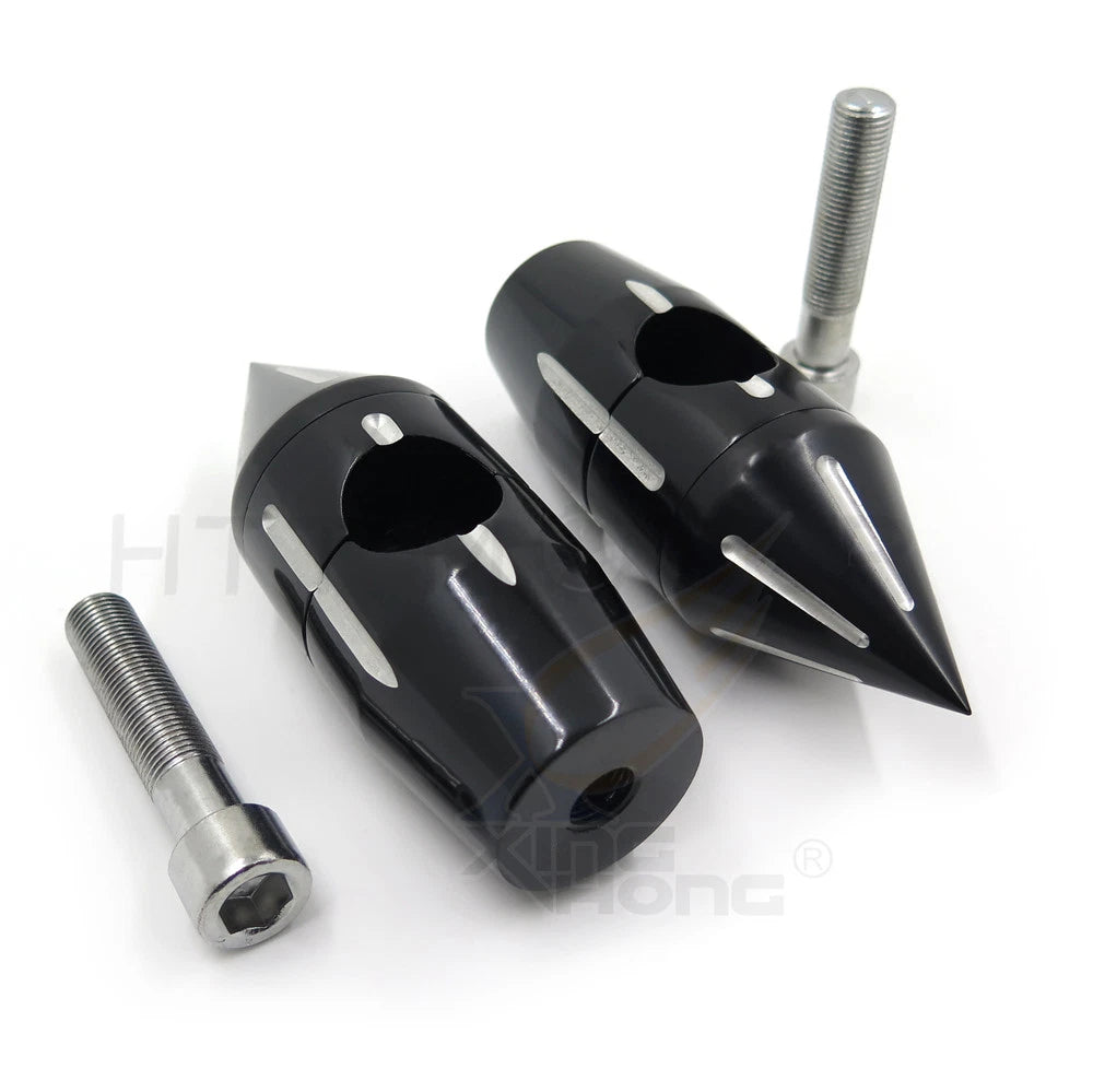 1" Billet Spike Handlebar Risers for Harley Softail Dyna Sportster