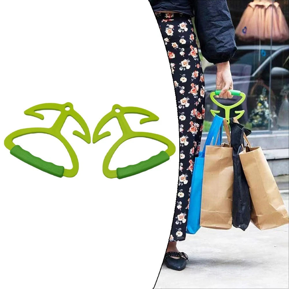 2X Grocery Bag Holder with Soft Grip Handle for Heavy Loads