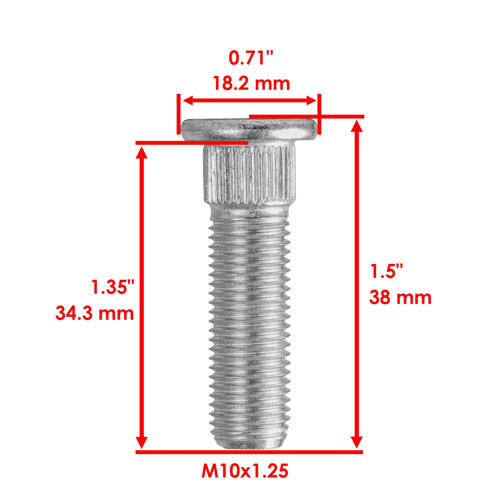 Rear Wheel Stud Bolt Serration for Yamaha Rhino 700 YXR700 Fi (2008–2012)