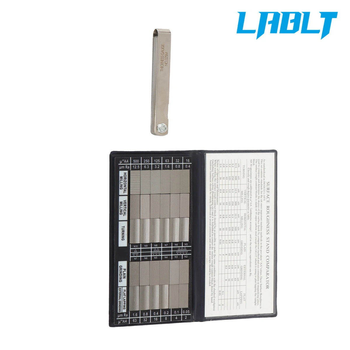 Surface Roughness Standards Set with 32 Feeler Gauges for LABLT (30 Pack)