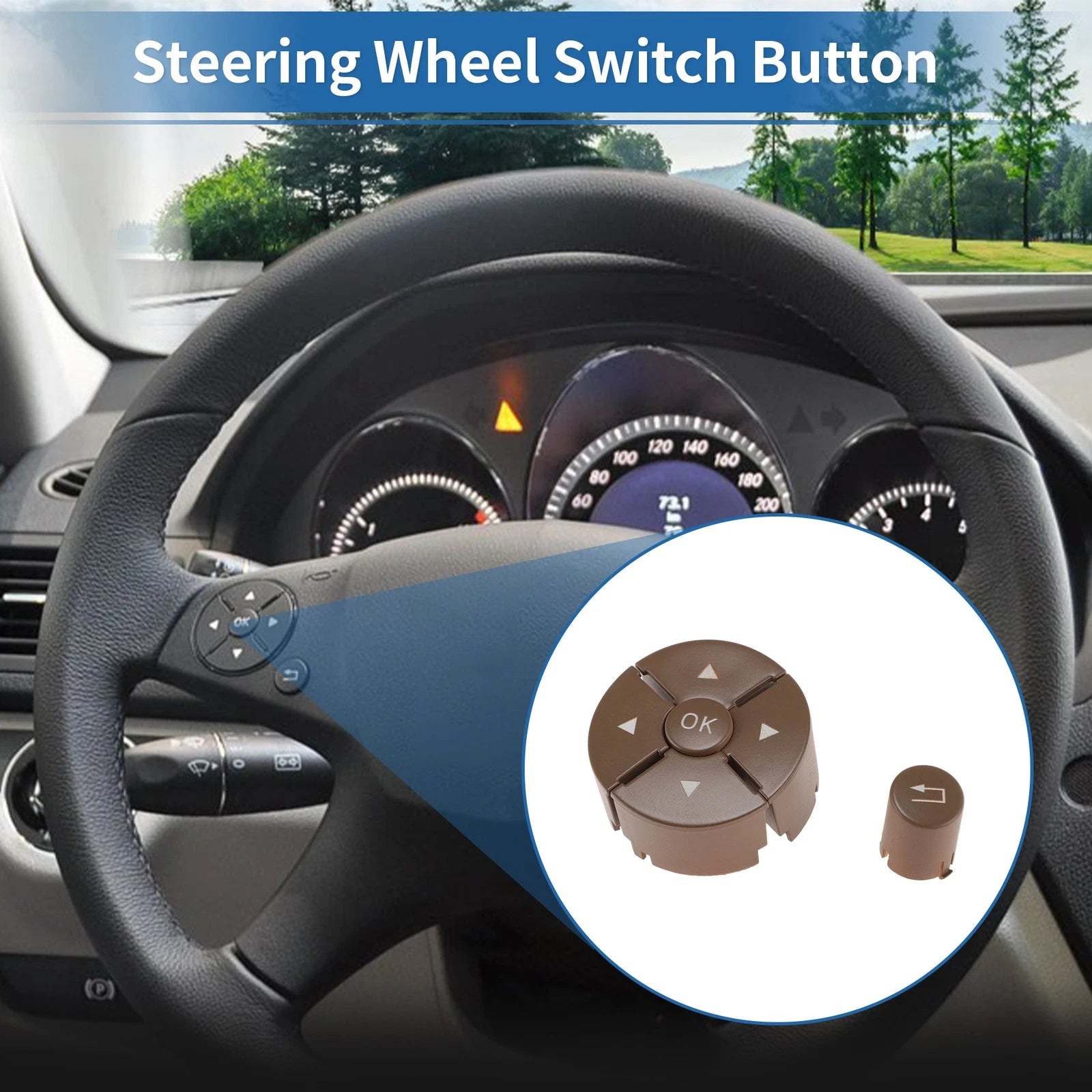 Steering Wheel Control Button Cover Replacement for Mercedes-Benz C-Class (2008–2021)
