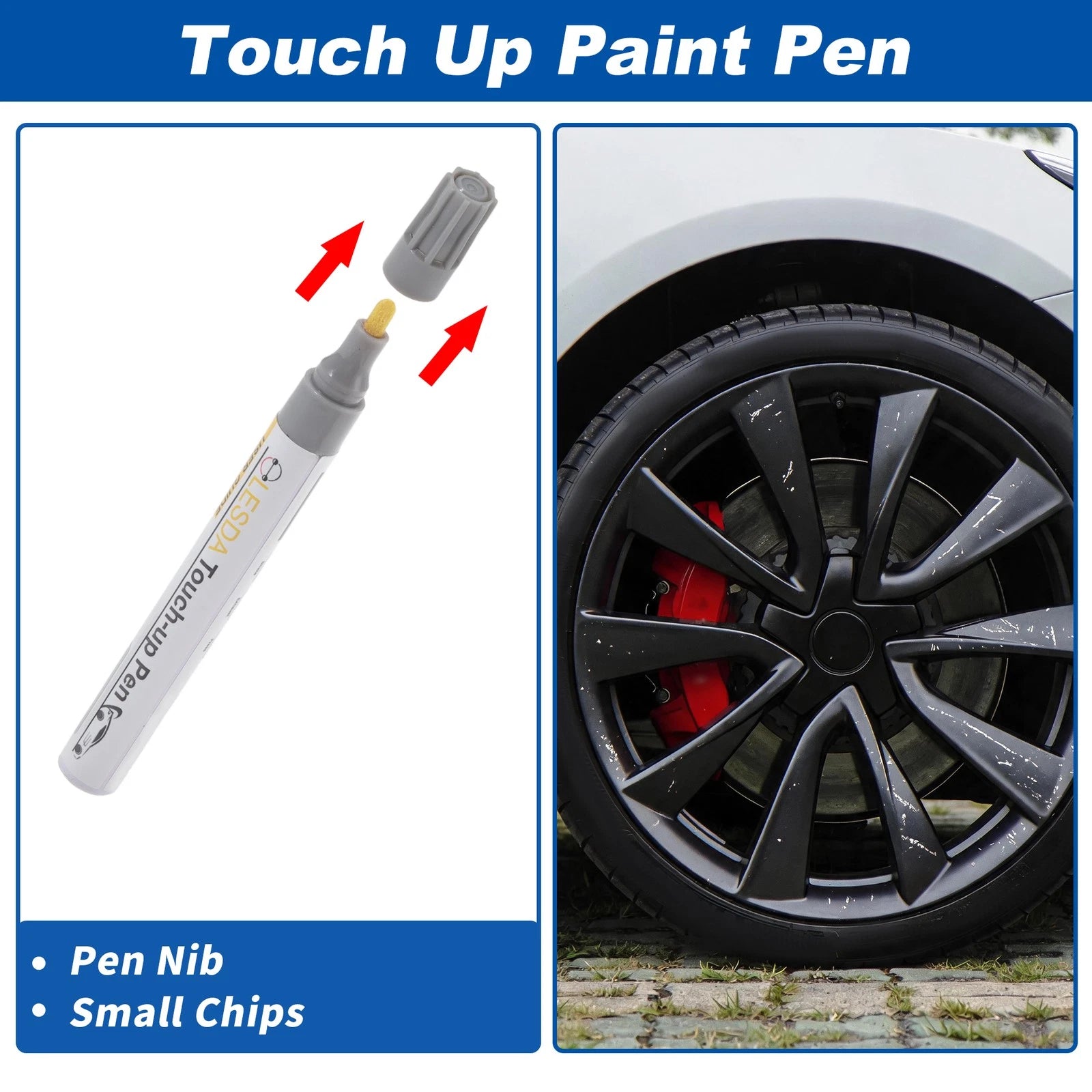 Touch Up Paint Pen for Wheel Hub - Midnight Silver Tone (7 ml)