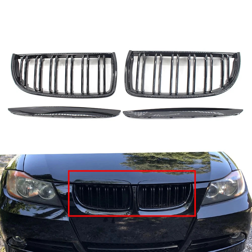Dual Slat Front Kidney Grille for BMW 3-Series E90/E91 (2005–2008)