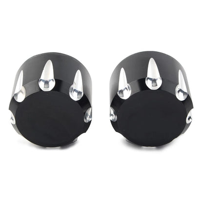 CNC Front Axle Cap Nut Covers for Harley Touring Road King Electra Glide (–) Black