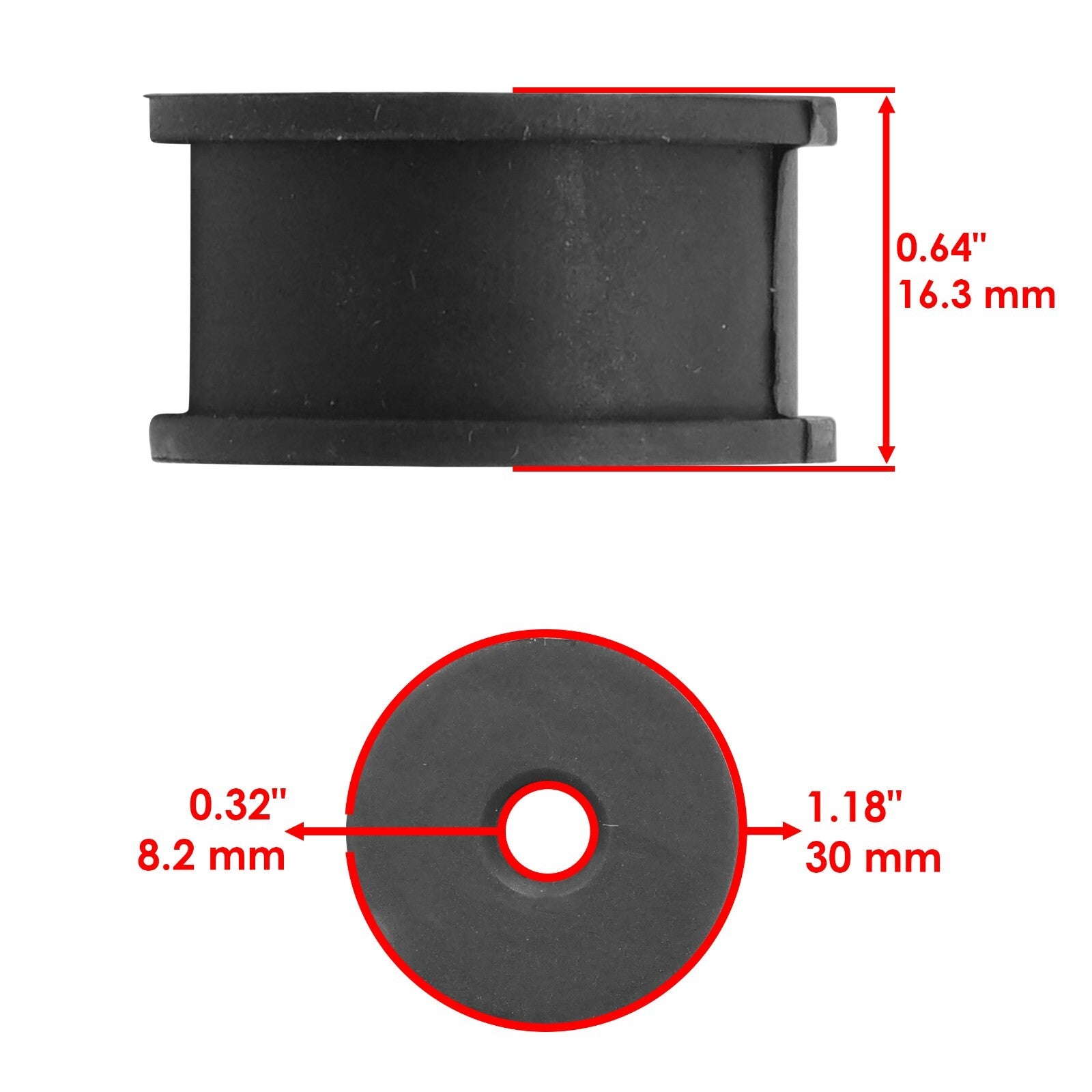 Muffler Anti-Vibration Rubber for Can-Am Commander Max 1000 XT (2014–2018) Qty 4