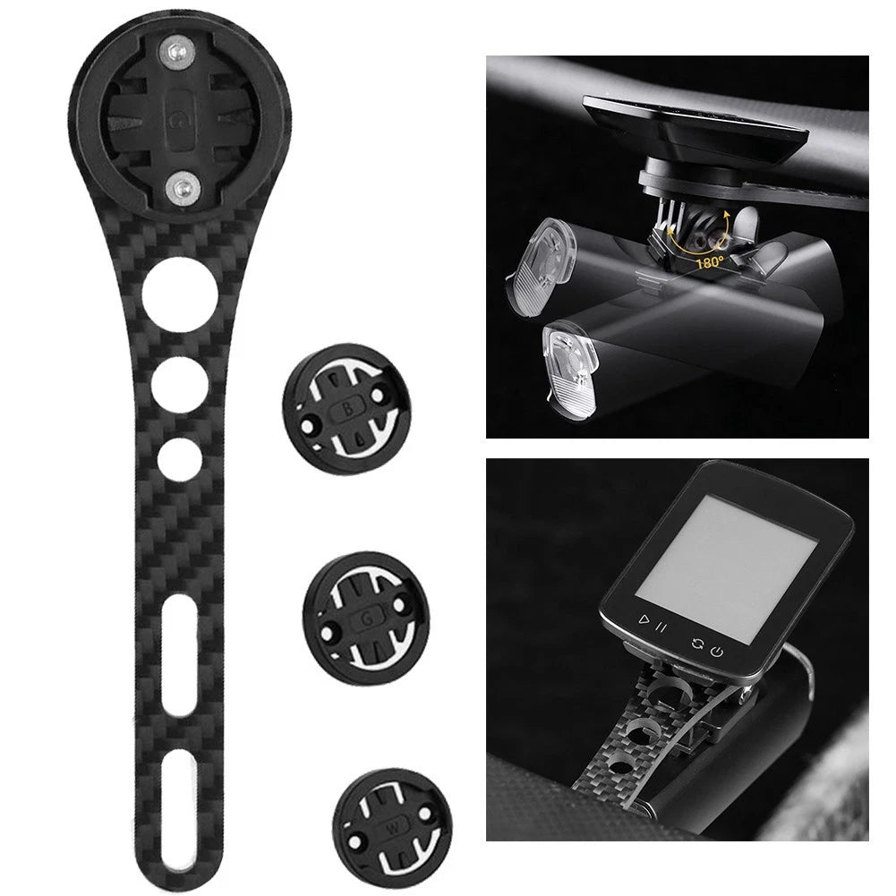 Adjustable Bicycle Light Holder for Bryton Carbon Fiber