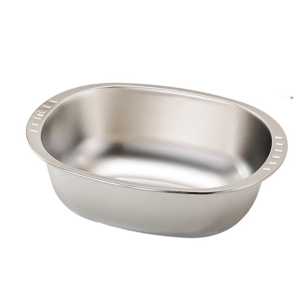 Large Stainless Steel Mixing Bowl with Removable Drain Basket