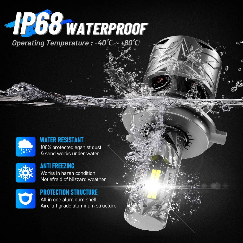 2X H4 HB2 9003 LED Headlight Bulbs for