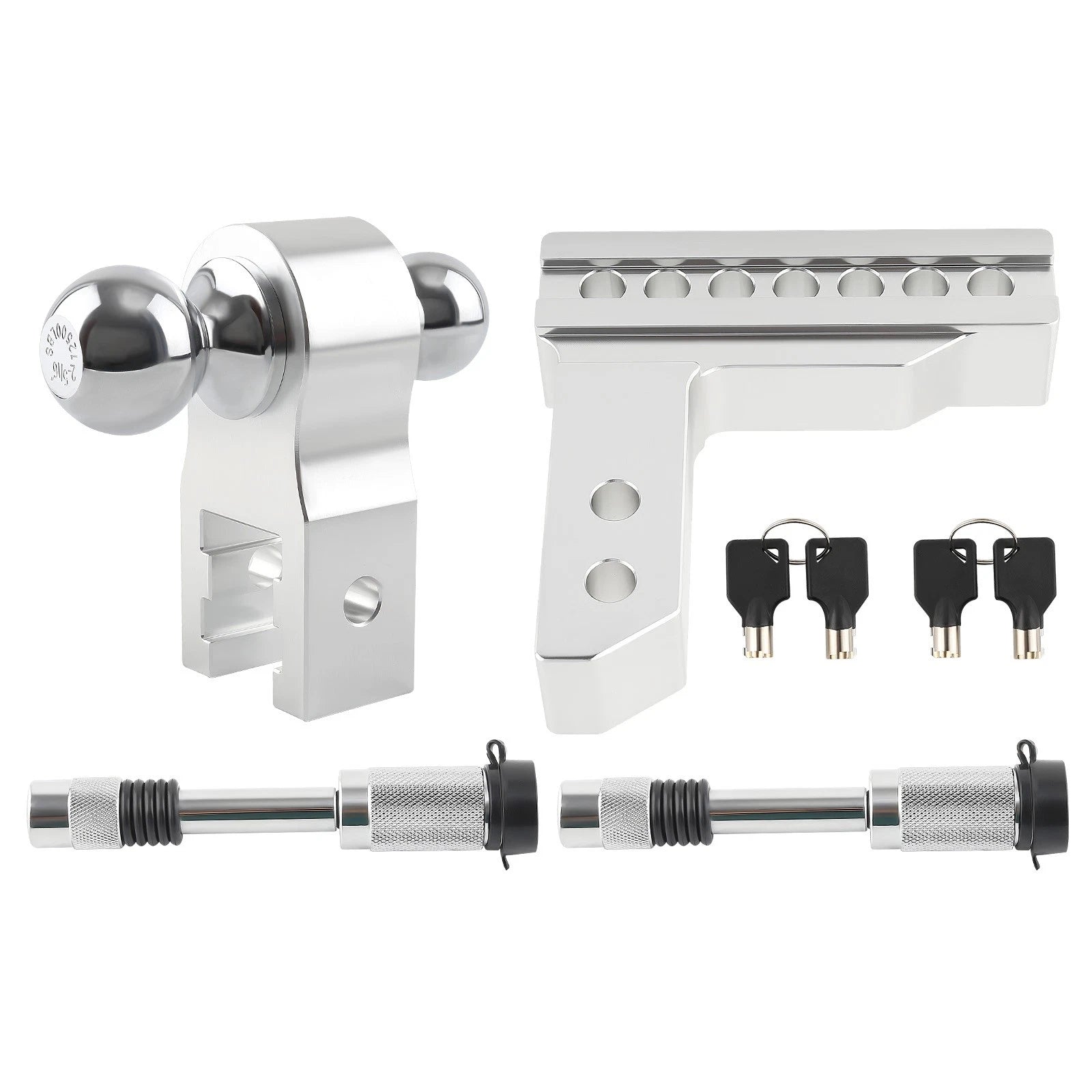 Dual Ball 2" Receiver Adjustable Trailer Tow Hook & Lock for Universal (2010–2023)