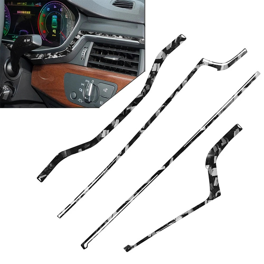 Set of 4 Dashboard Panel Cover Trim Strips for Audi A4 B9 A5 S4 RS4