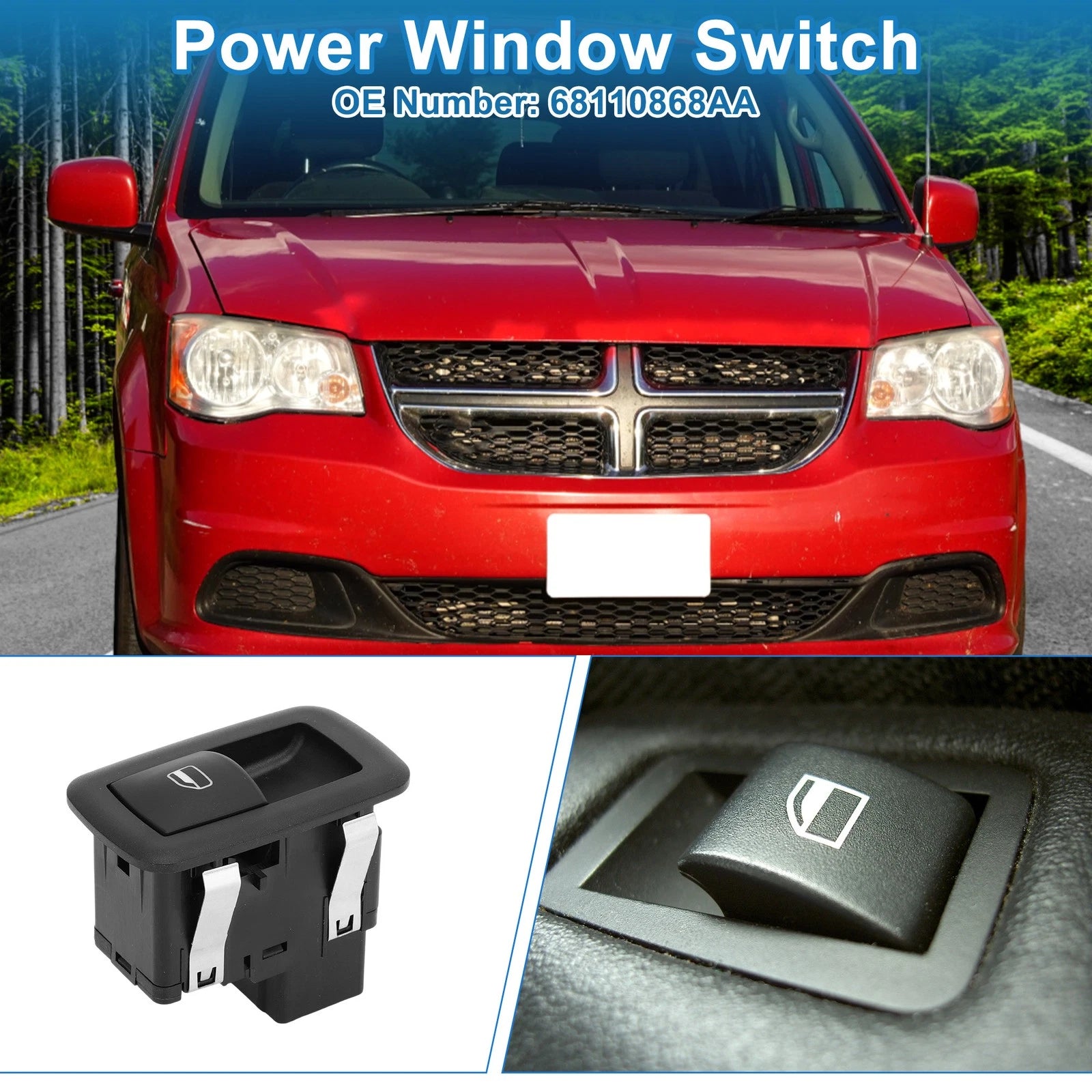 Rear Power Window Switch Replacement for Dodge Grand Caravan (2008–2020)