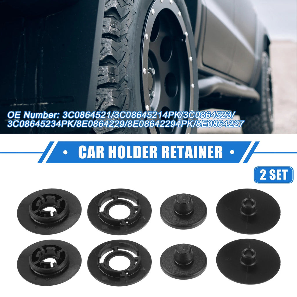 Car Holder Retainer Kit for Volkswagen Audi Plastic Black (2 Pack) (—)