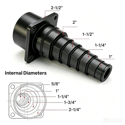 Vacuum Tool Adapter for 2.5 Inch Hose and Adjustable Power Tool Fit
