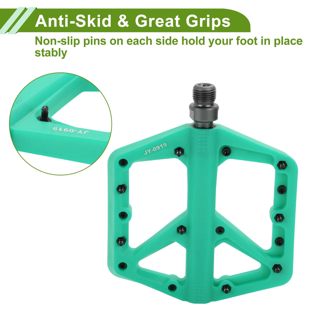 Bicycle Pedals Nylon Universal Pair for Fit 14mm Cyan (Universal)