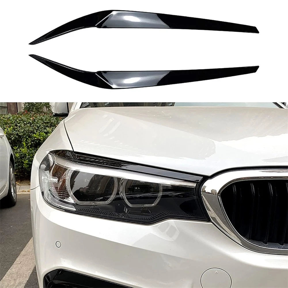 Left & Right Headlight Eyebrow Eyelid Trim for BMW 5 Series G30 (2017–2023)