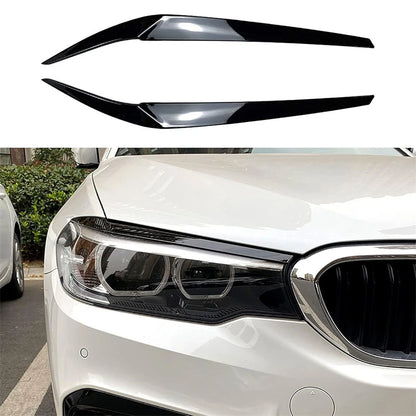 Left & Right Headlight Eyebrow Eyelid Trim for BMW 5 Series G30 (2017–2023)