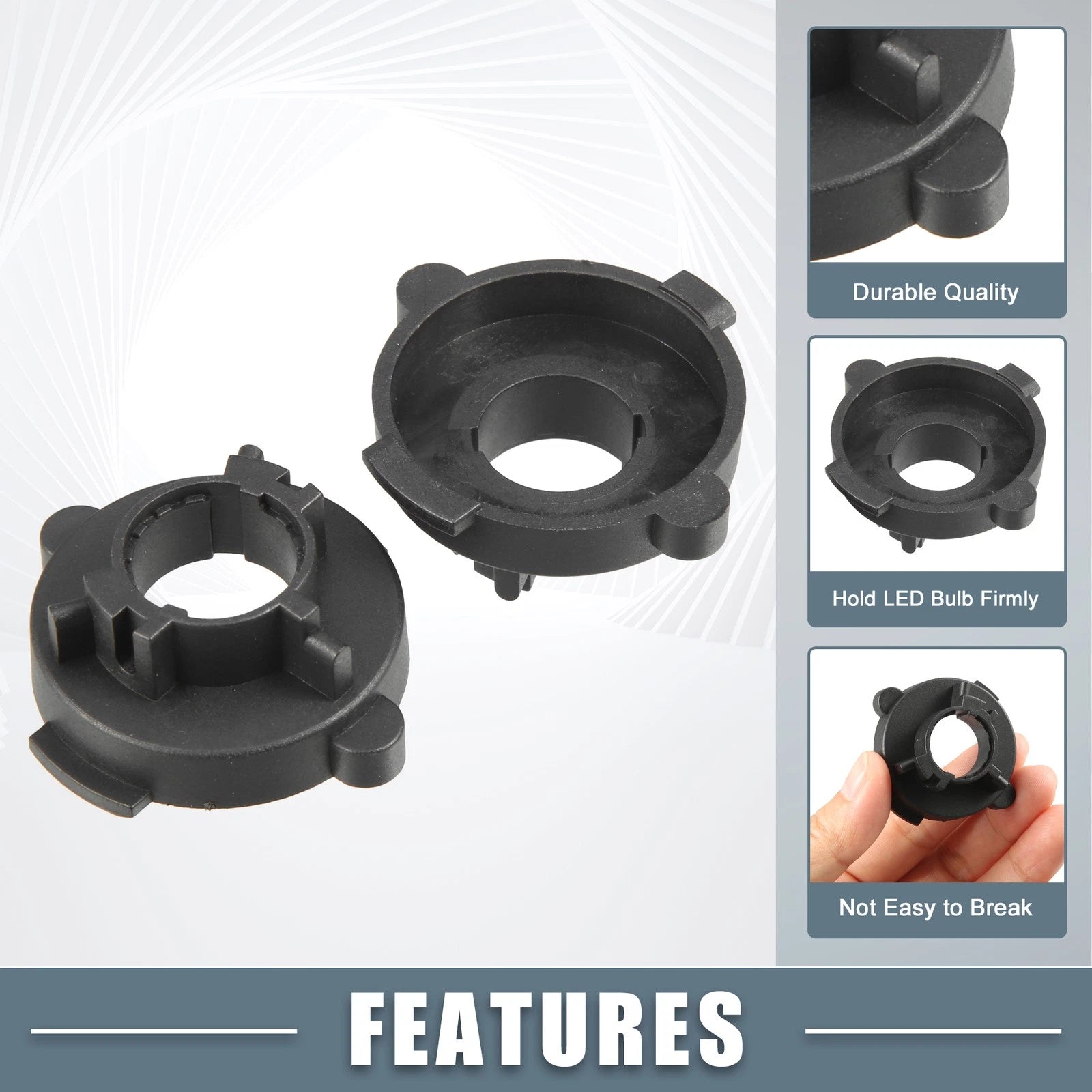H7 LED Headlight Bulb Adapter Socket for Hyundai Elantra (Pack of 2)