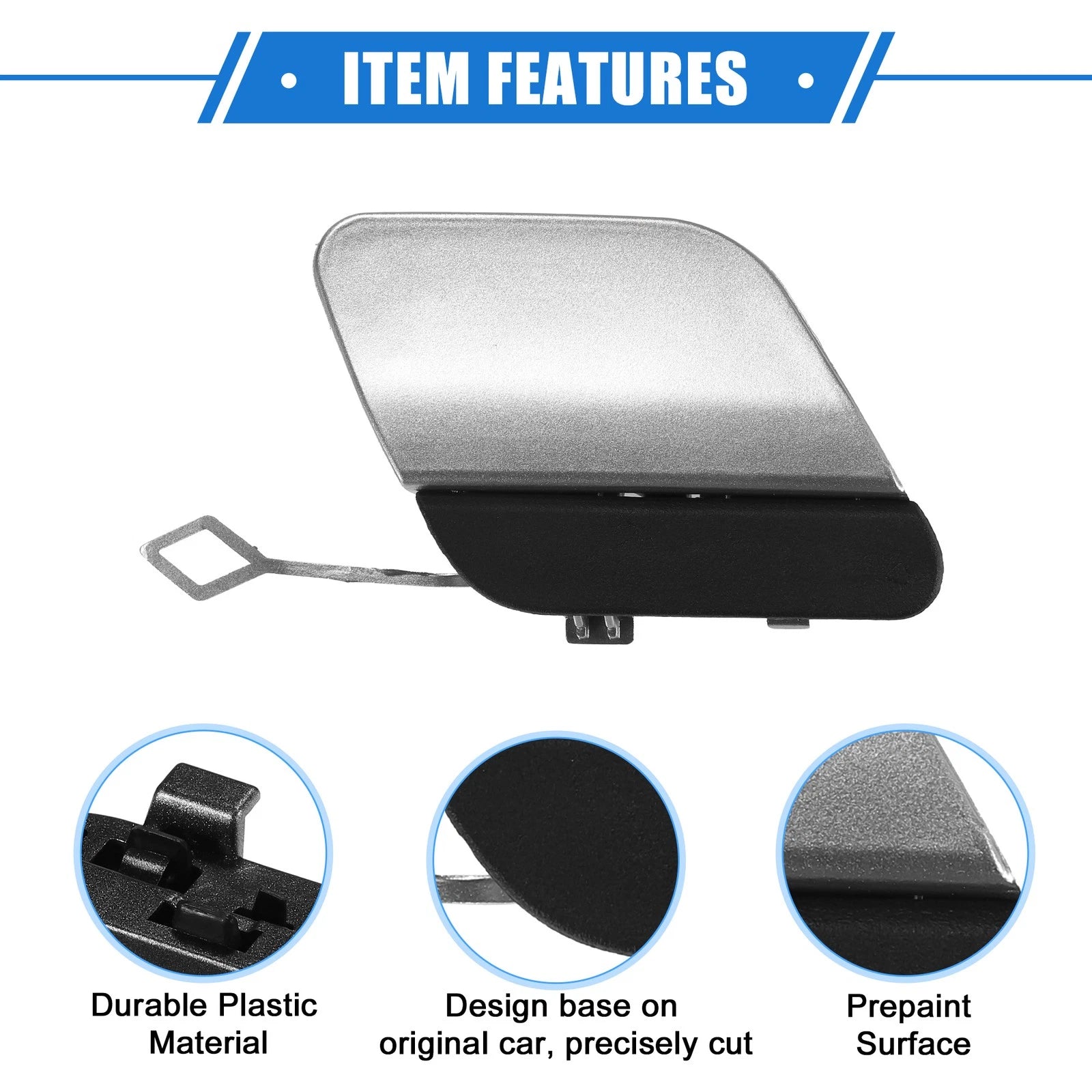 Tow Hook Cap for Mercedes-Benz E450 (2019–2020) - Silver Tone