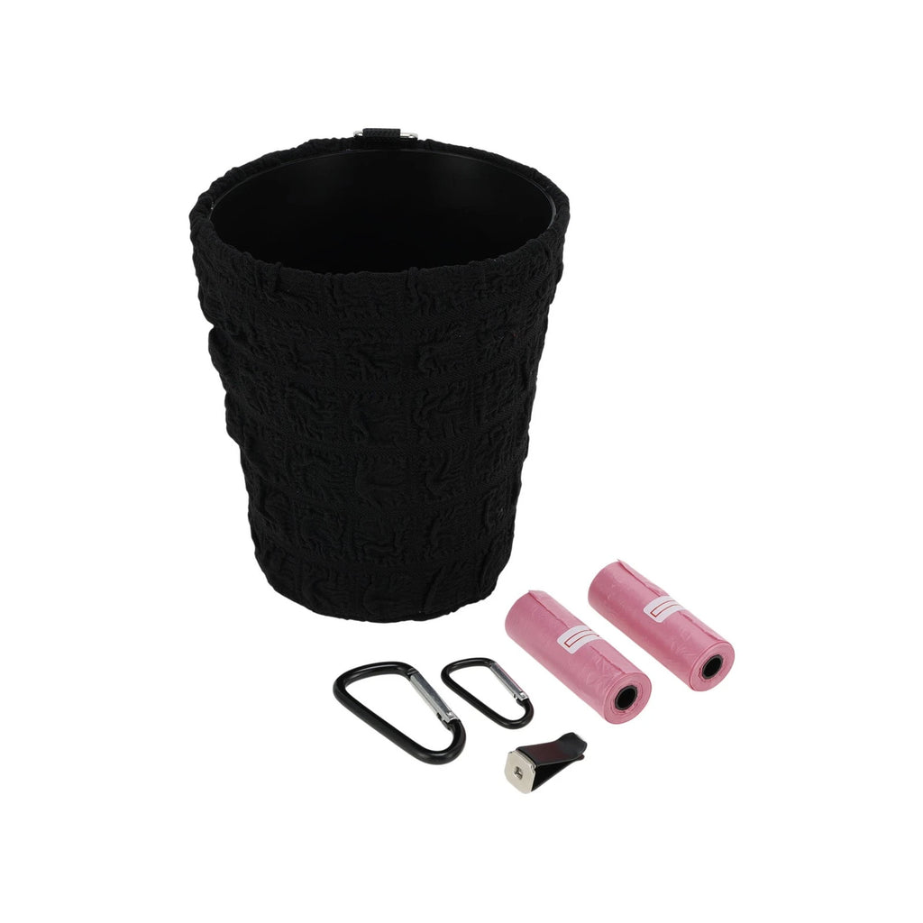 Oval Fabric Garbage Bag for Universal Car (1 Pc) - Black