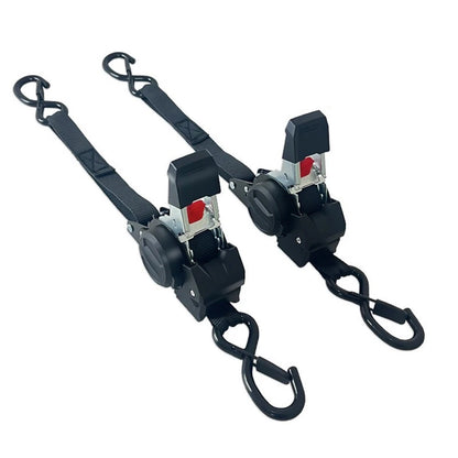 2X Automatic Retractable Ratchet Tie Down Straps for Universal Use