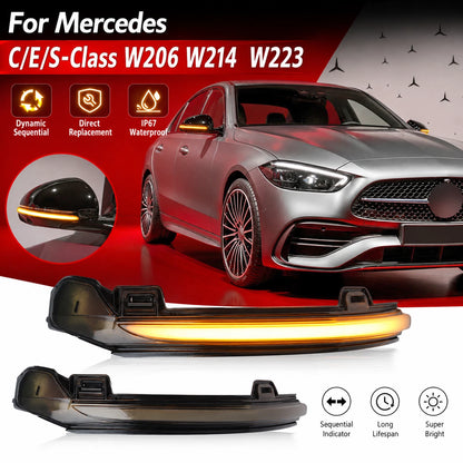 2PCS LED Side Mirror Turn Signal Light for Benz W206 W214 W223