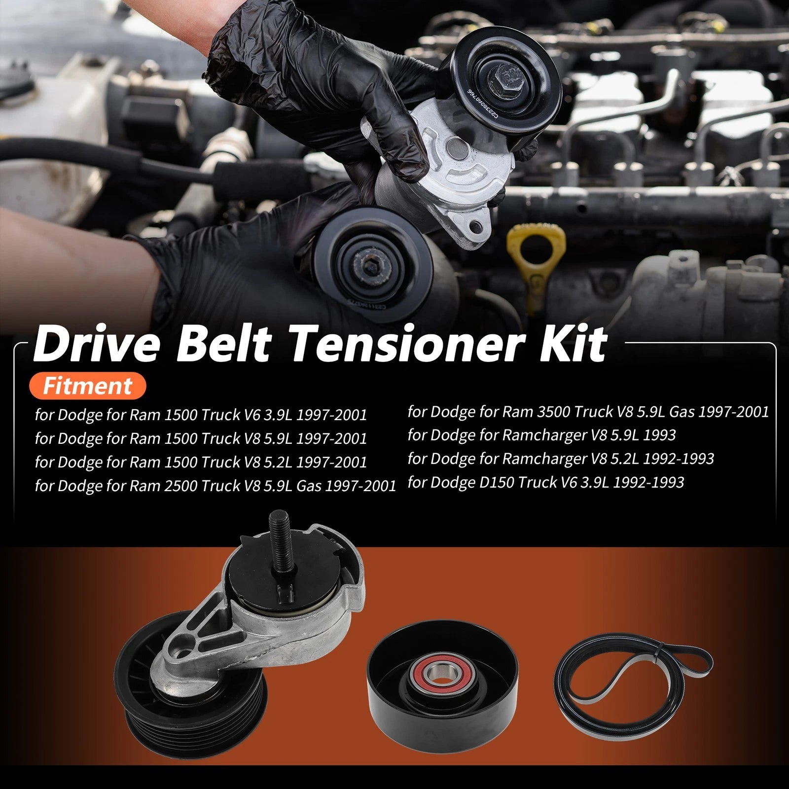 Drive Belt Tensioner Kit Replacement for Dodge Ram 1500 (1997–2001)