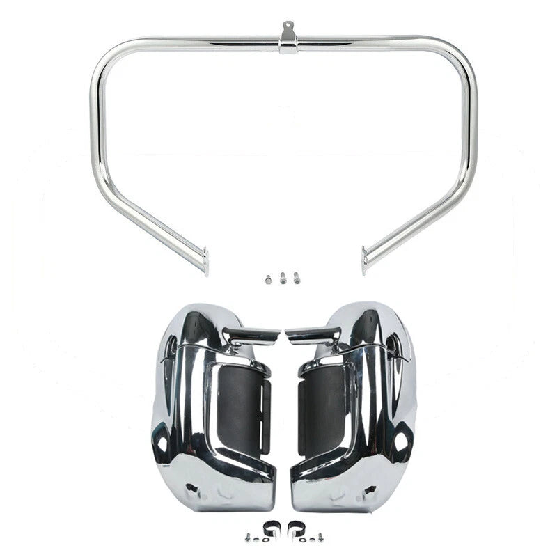 Chrome Lower Vented Leg Fairings & Engine Bar for Harley Electra Glide (2009–2013)