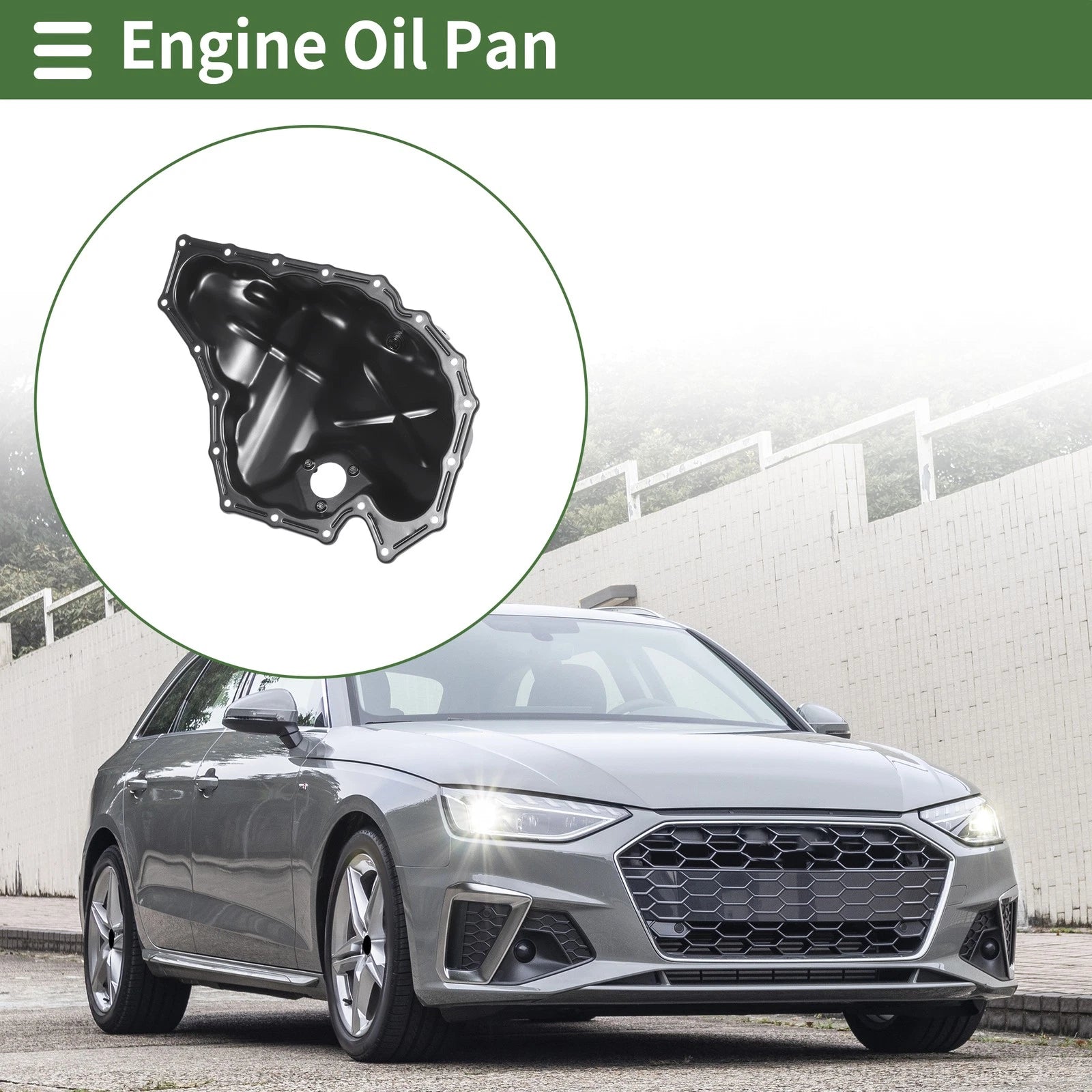 Engine Oil Pan Replacement for Audi A4 2.0L (2009–2016) Iron Black